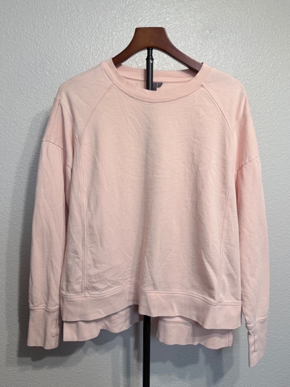 Sweaty Betty Light Pink Cotton/Modal Crewneck Sweatshirt - Women’s Size 12/L